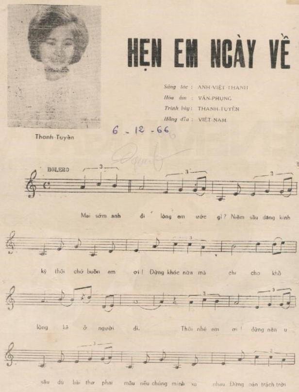 Sheet nhạc Hẹn Em Ngày Về
